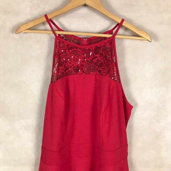 EMERALD SUNDAE Red Lace Top Fit and Flare Dress NEW Size 1X - Picture 5 of 11